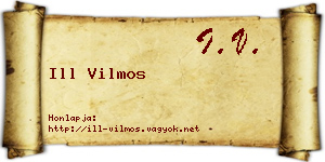 Ill Vilmos névjegykártya